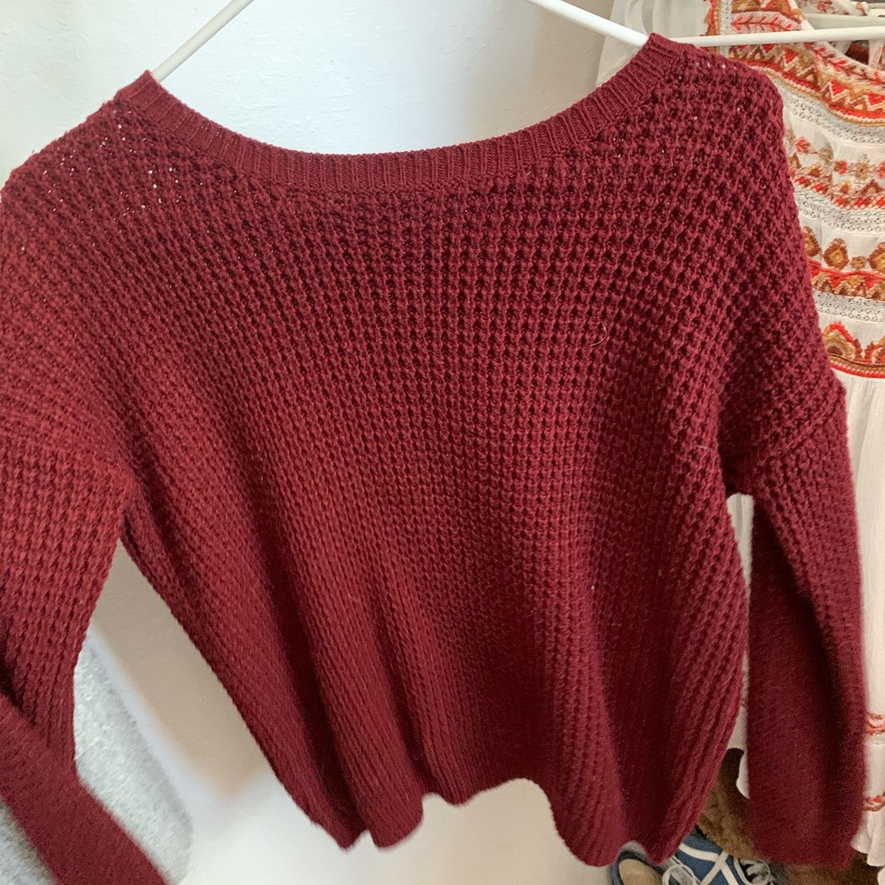 burgundy sweater